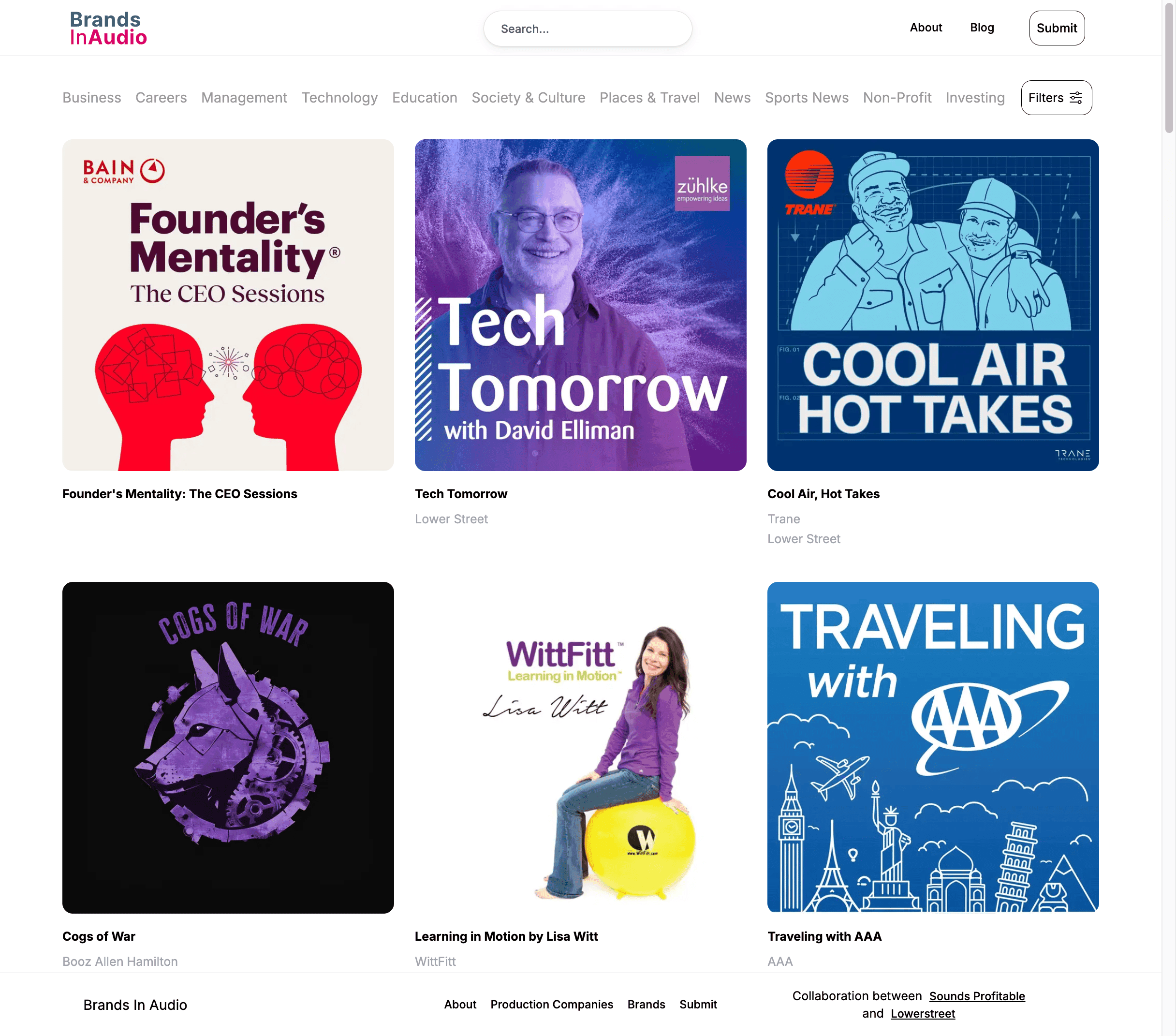 Brands in Audio — website screenshot